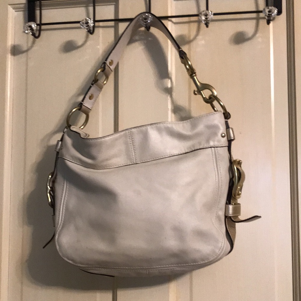 Coach Zoe Leather Hobo Shoulder Bag Gem